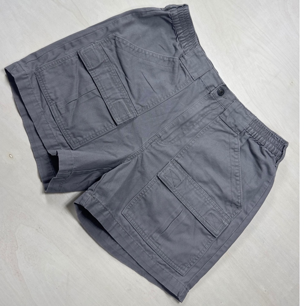 RedHead Brand Co Mens Gray Canvas Cargo Shorts Size 34 Elastic Waist Outdoor